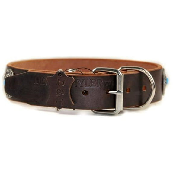 Dean & Tyler 788581067055 1.5 in. Queenie Nickel Stones Collar, Brown - 38 in.