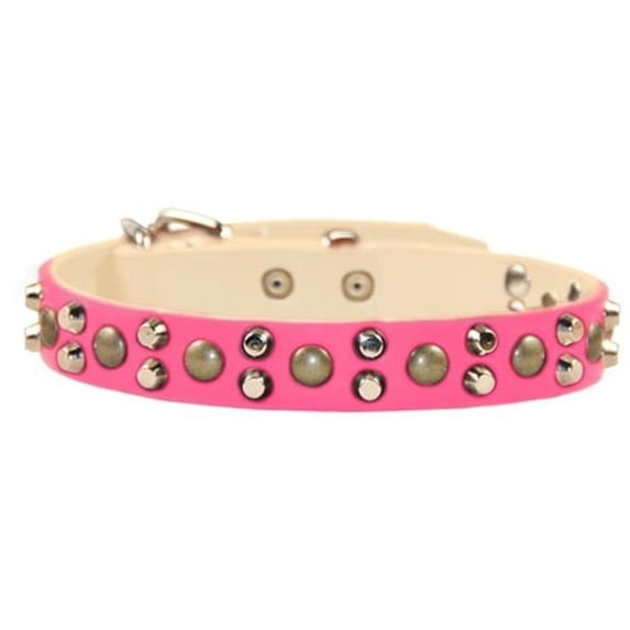 Dean & Tyler 788581083727 1.25 in. Bumps & Bits Nickel Studs Collar, Pink - 38 in.