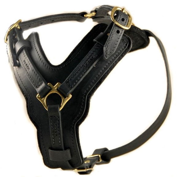 Dean & Tyler Leather Dog Harness The Victory Black X-Large