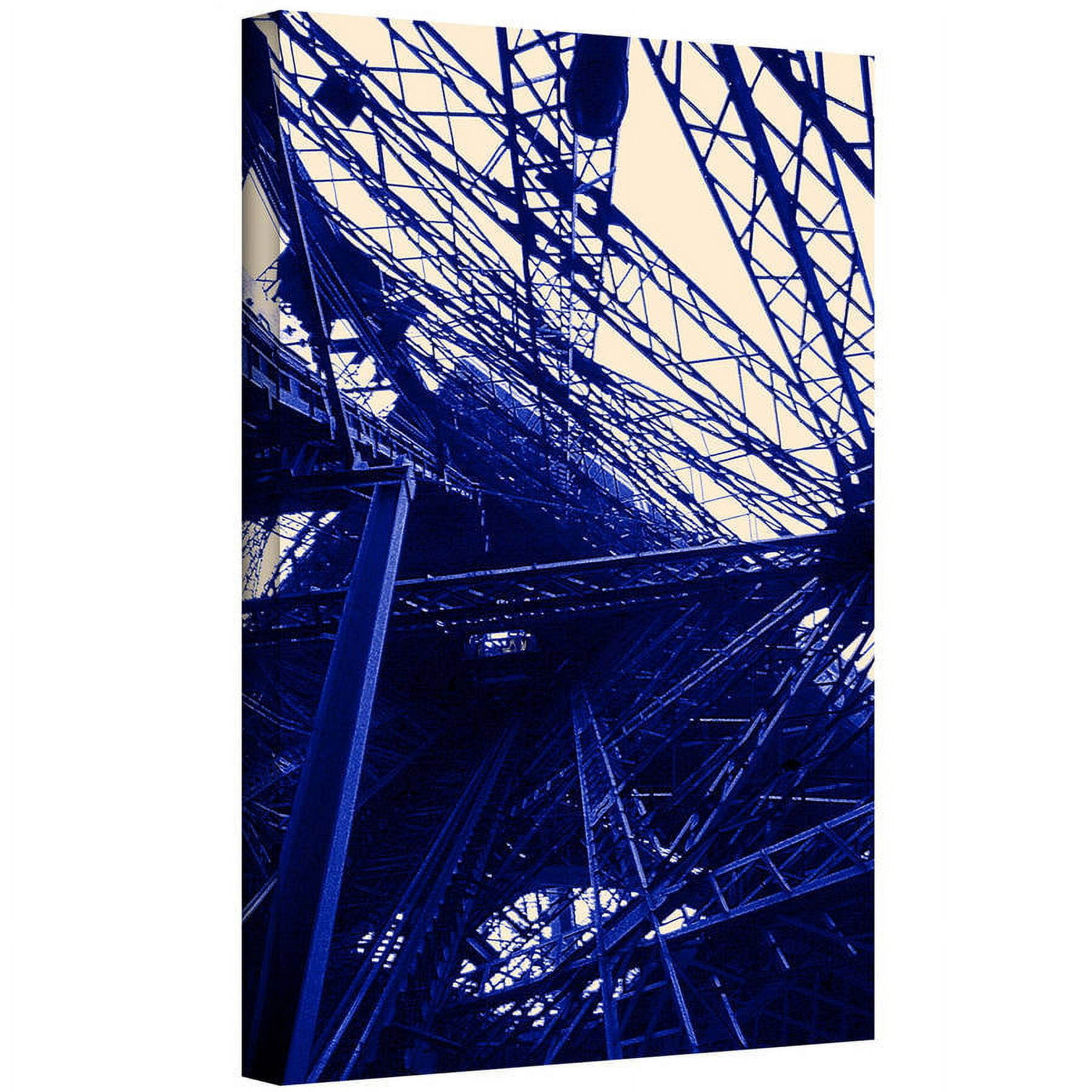 Paris Blue Eiffel Tower Canvas Print in Blue Hues