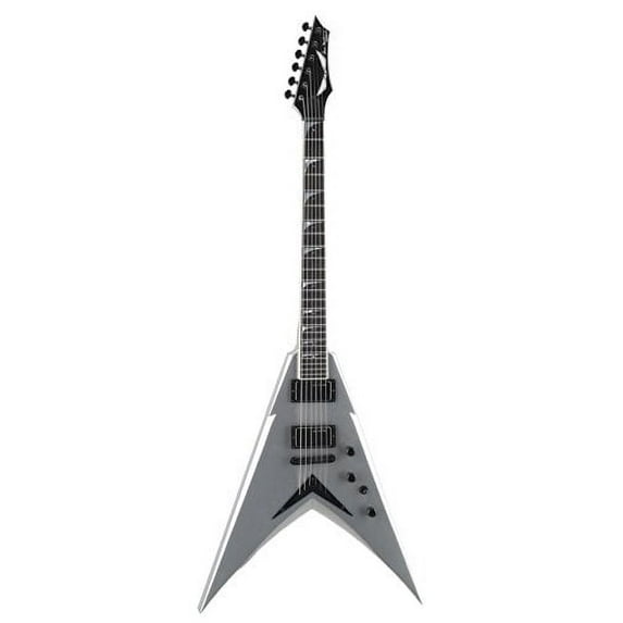 Dean V Dave Mustaine Guitar, Signature Metallic Silver with Case