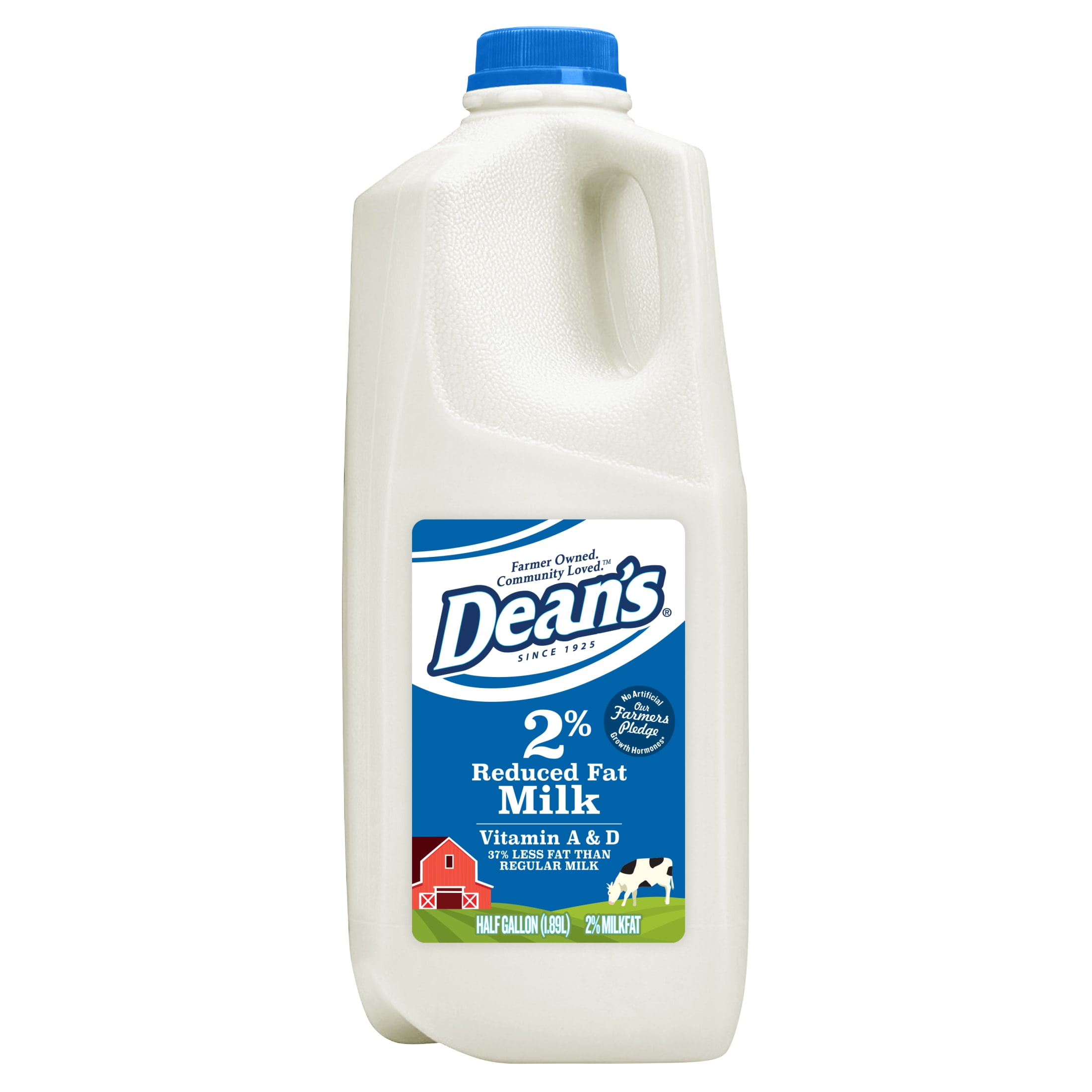 Dean's Dairy 2 Reduced Fat Milk with Vitamin A and D, Milk Half Gallon 1 Jug