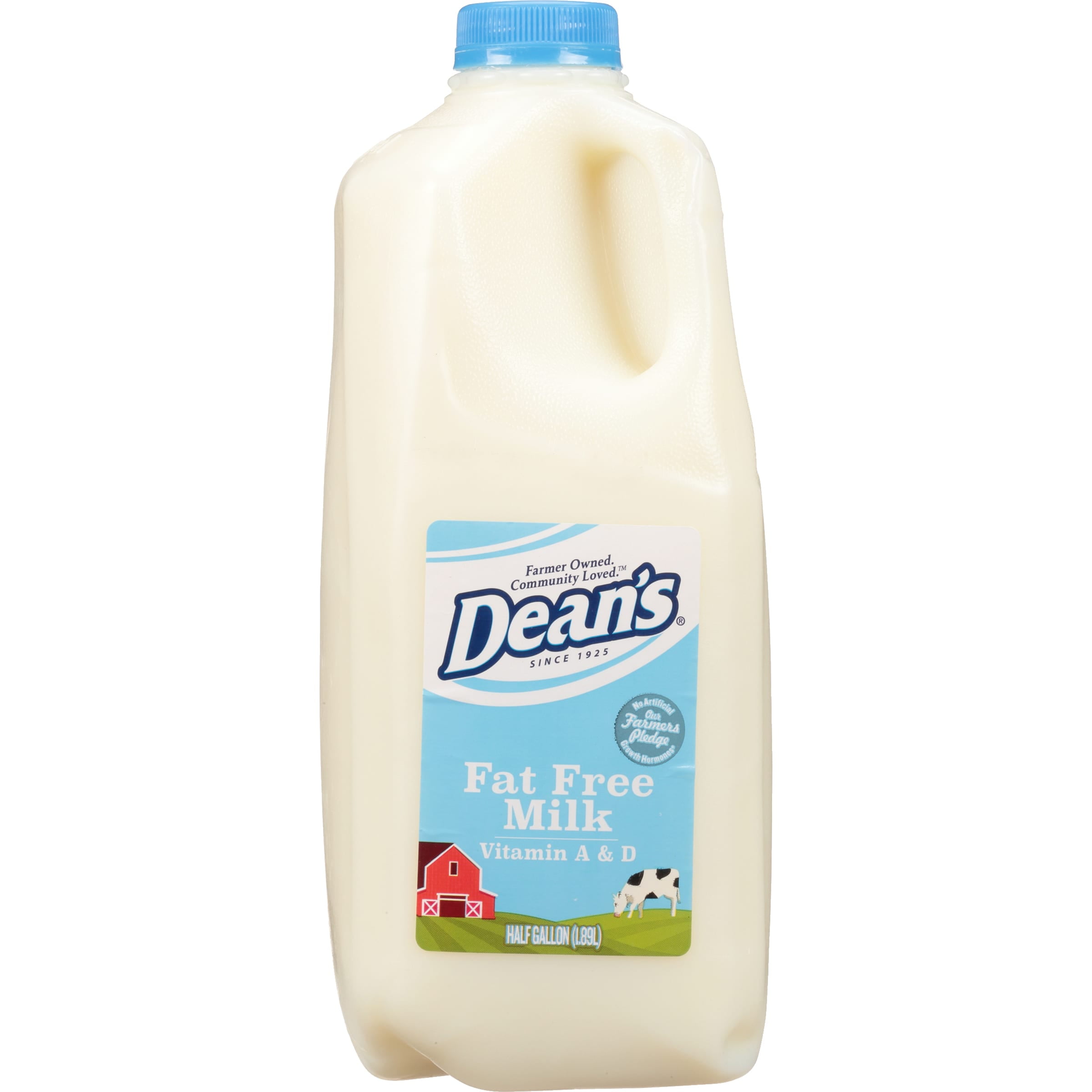 Dean's Dairy Fat Free Milk with Vitamin A and D, Skim Milk Half Gallon 1 Jug