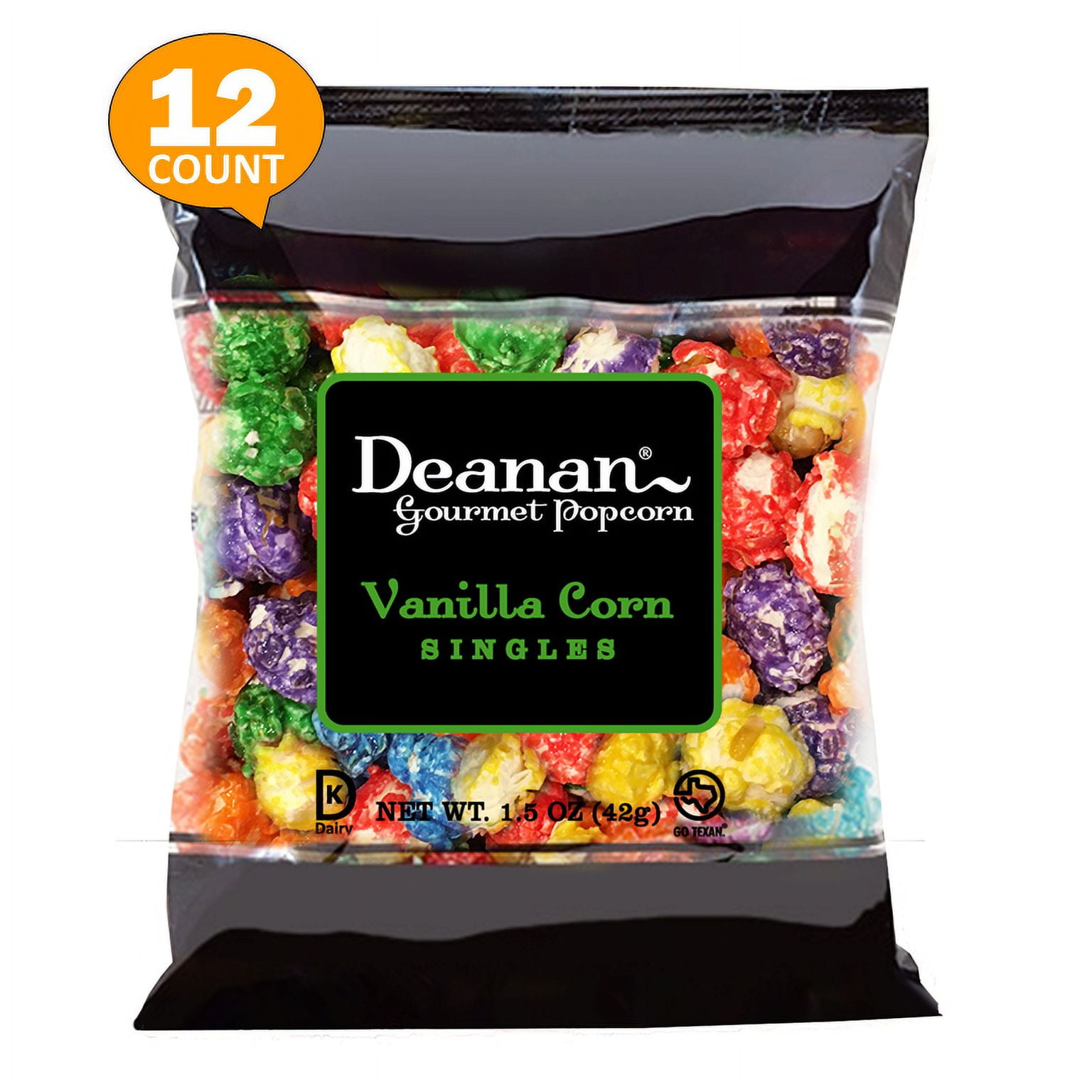 Deanan Gourmet Popcorn 12 count box of Vanilla Popcorn "Sweet Singles