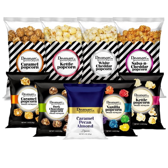 Deanan Gourmet Popcorn Gift Box Sampler (9 Pack)