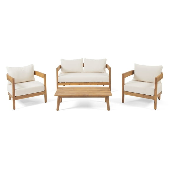 Noble House Brooklyn Outdoor 4 Seater Chat Set Teak