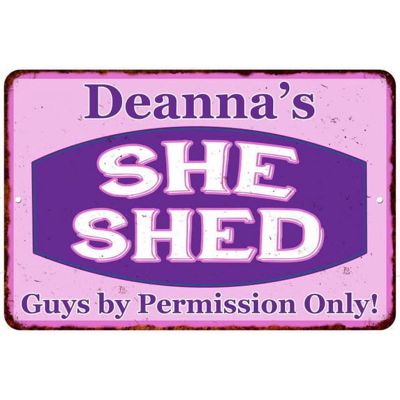 Deanna's Purple & Pink SHE SHED Vintage Sign 12x18 Woman Wall Décor 112180040289