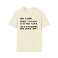 thumbnail image 1 of Dear Algebra, Gildan Unisex Softstyle T-Shirt, Math Graphic Tee, S-3XL, 1 of 3