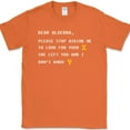 thumbnail image 1 of Dear Algebra T-Shirt Funny Math Humor Gift Joke Novelty Text Tee - Orange, 4XL, 1 of 1