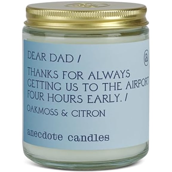 'Dear Dad' Candle | Premium Hand Poured & Long Burning | Oakmoss & Citron Scent | Phthalate-Free | for Home, Office, Gift - 7.8 Oz