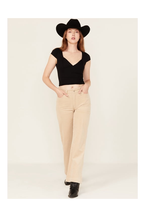 Dear John Women's Women'S Fiona Corduroy High Rise Wide Leg Stretch Jeans - DPM55E265FMR 26W x 31L