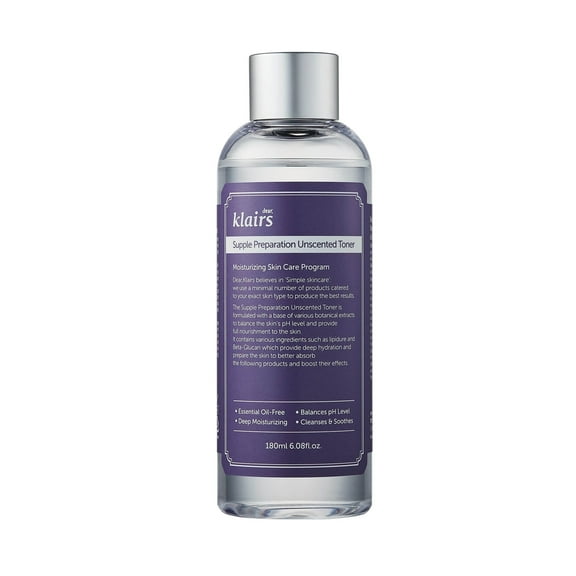 [Dear Klairs] Supple Preparation Unscented Toner 6.08 oz | Lightweight, Essential Oil-Free, Alcohol Free