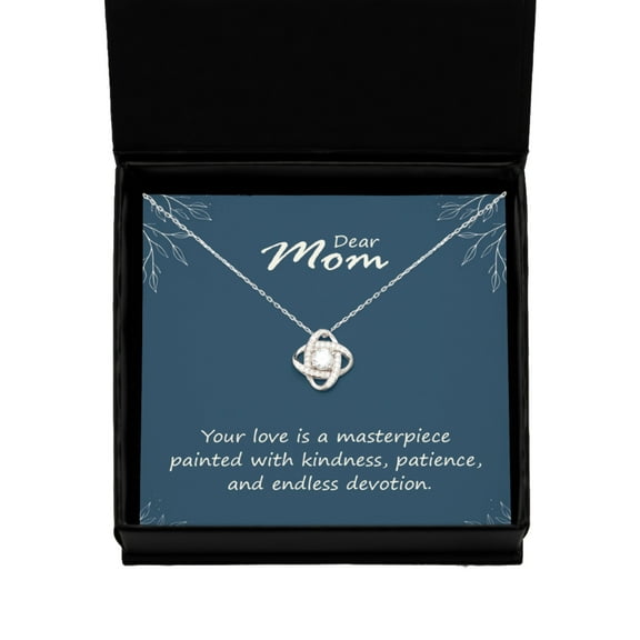 Dear Mom Gift Necklace, Birthday Gift Necklace For Mother, Love Knot Gift Necklace, Mothers Day Gift Necklace For Mom, Christmas Gift For Mom
