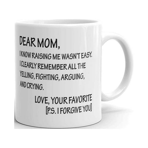 Dear Mom, Rasing Me Mothers Day Coffee Tea Ceramic Mug Office Work Cup Gift11 oz