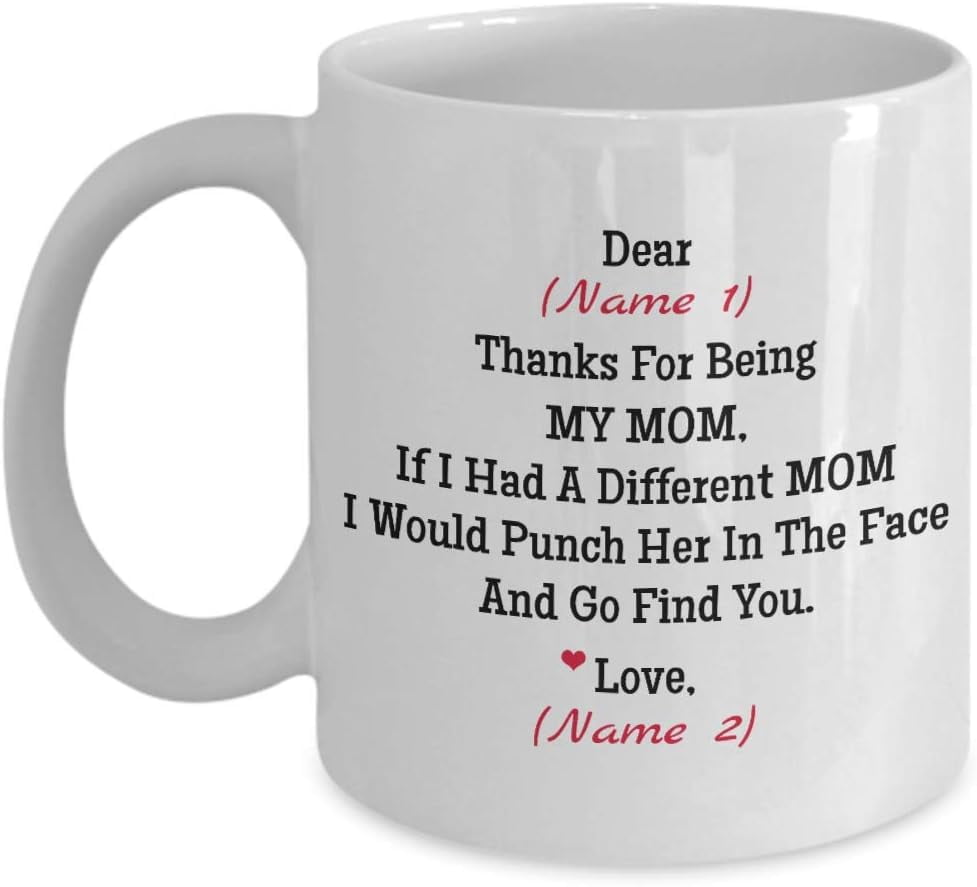 Funnil Unique Mom Ceramic Coffee Mug Mother's Day Mug Present from Daughter Son-Thank You for Being Such An Important Piece of My Life Coffee Tea Cup