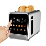 Dear Morning Touch Screen Toaster 2 Slice, Smart Digital Toaster with LCD Display Stainless Steel Toaster , 6 Bread Types & 6 Shade Settings With Bagel Cancel,Defrost Functions