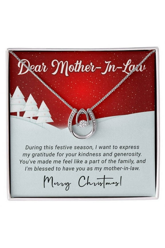 Dear Mother In Law - Christmas Gift - Lucky In Love Necklace Mother's Day Gift For Mom Necklace Birthday Gifts For Mom From Daughter Son gift Anniversary