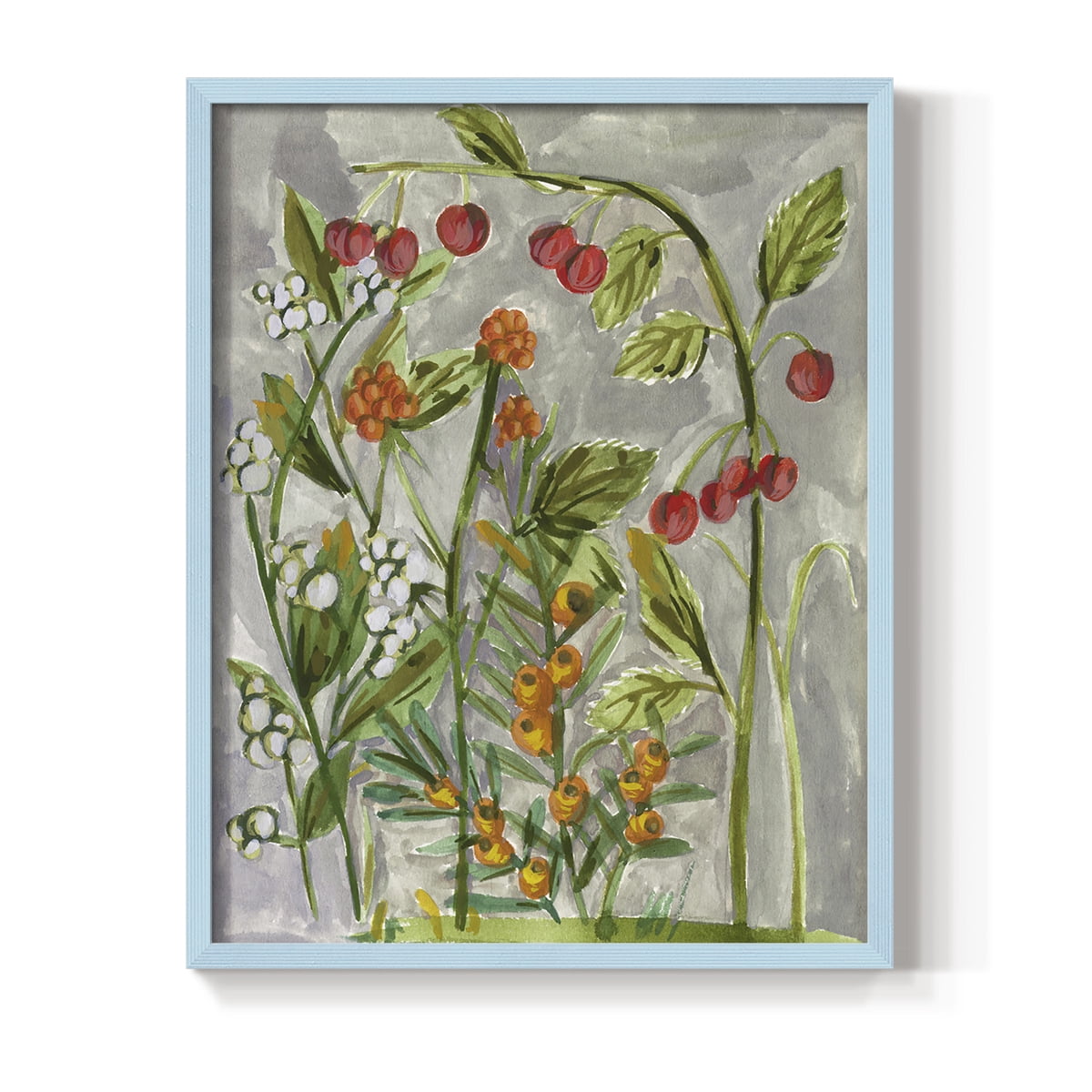 Dear Nature I Framed Print in Blue Solid Wood Framed Print No Nail Hanging
