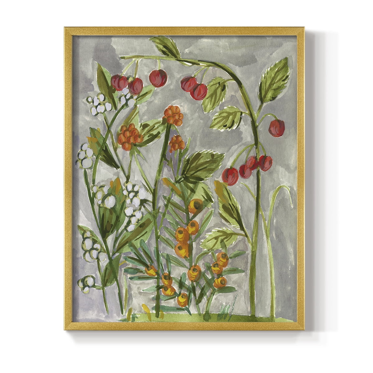 Dear Nature I Framed Print in Gold Solid Wood Framed Print No Nail Hanging