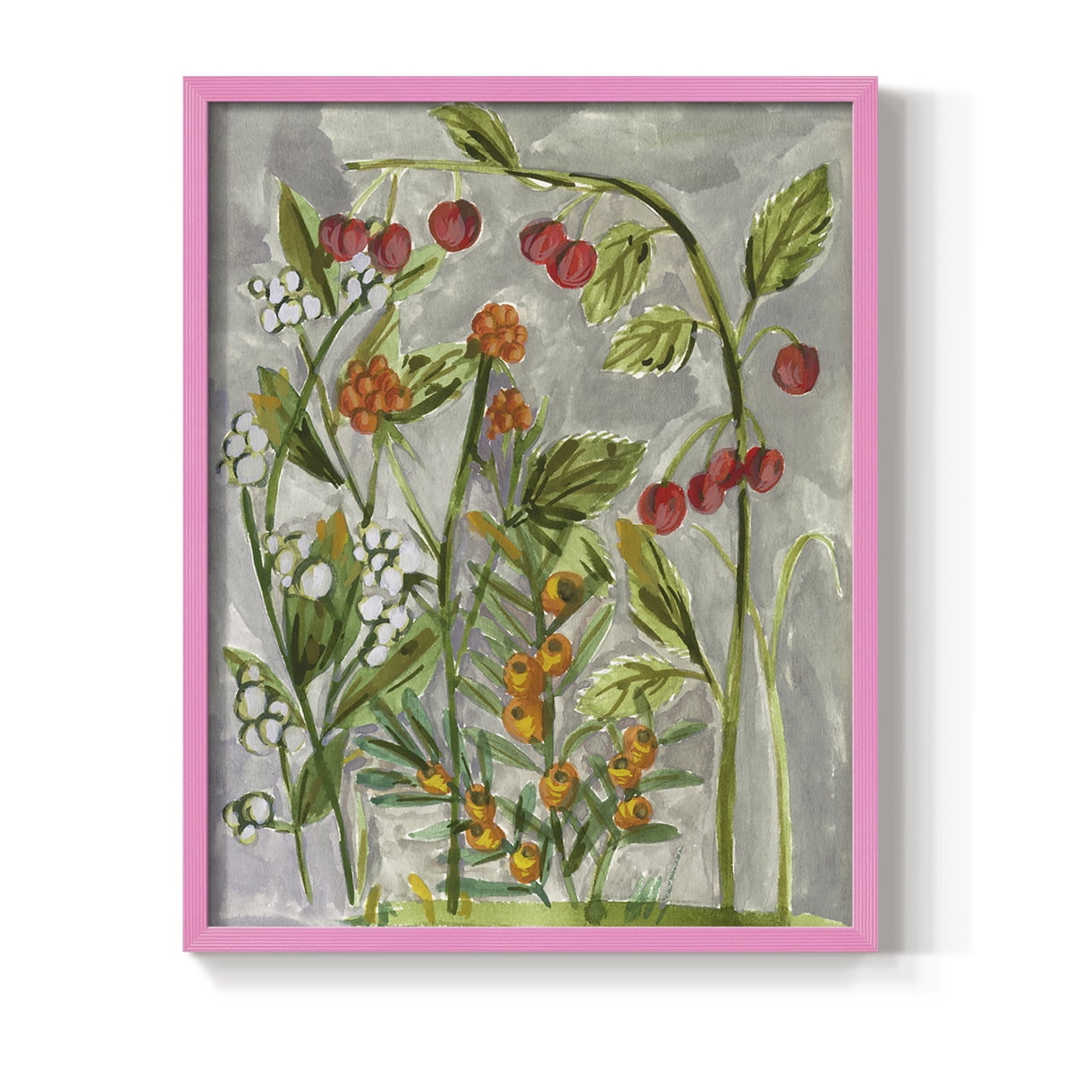 Dear Nature I Framed Print in Pink Solid Wood Framed Print No Nail Hanging