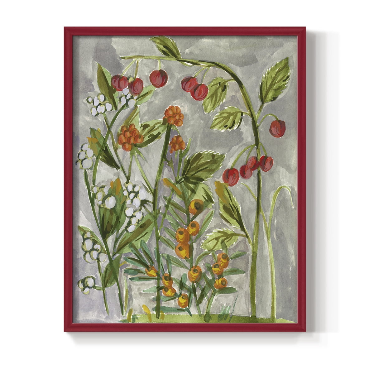 Dear Nature I Framed Print in Red Solid Wood Framed Print No Nail Hanging