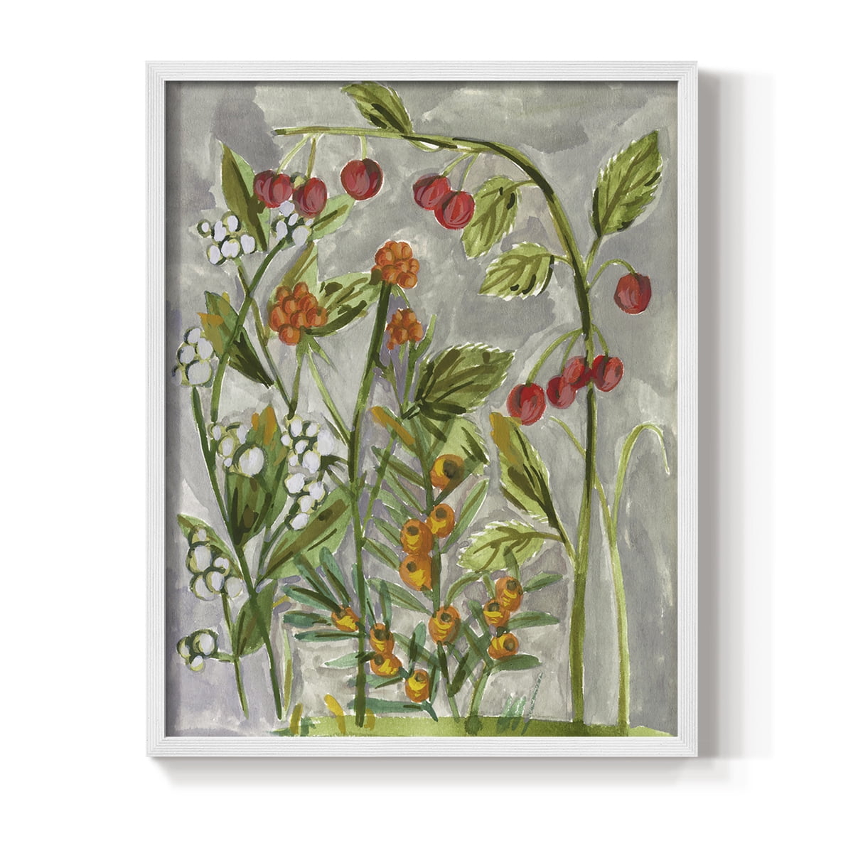 Dear Nature I Framed Print in White Solid Wood Framed Print No Nail Hanging