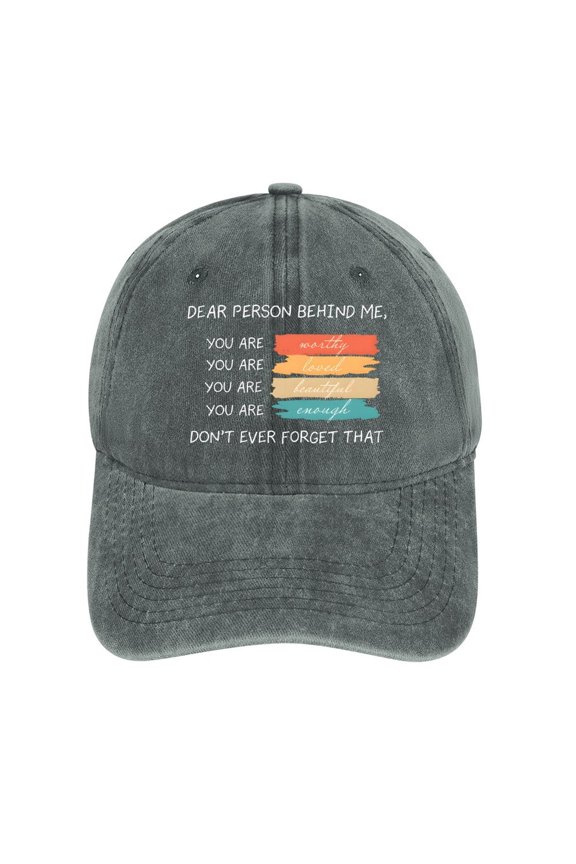 Dear Person Behind Me Gray Hat Adjustable Funny Fashion Unisex Baseball Cap For Men Women
