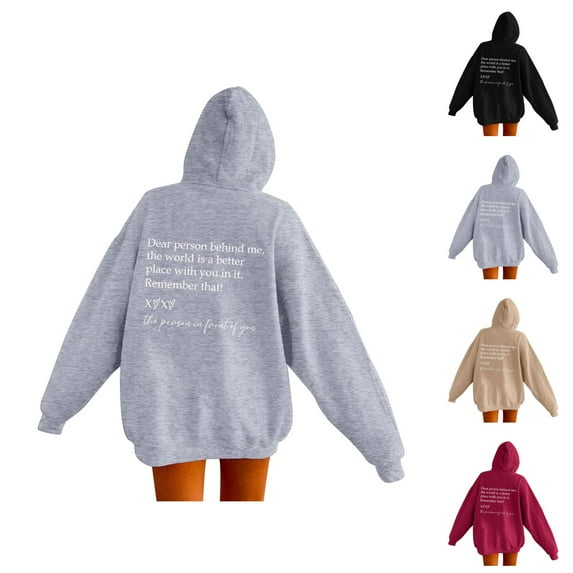 Dear Person Behind Me Hoodies for Women 2025 Mental Health Hoodie with Pockets Hooded Sweatshirt Pullover Tops
