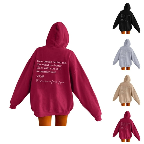 Dear Person Behind Me Hoodies for Women 2025 Mental Health Hoodie with Pockets Hooded Sweatshirt Pullover Tops