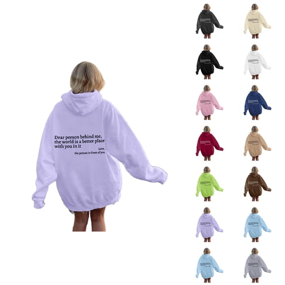 Dear Person Behind Me Hoodies for Women Mental Health Matters Inspirational Positive Hooded Sweatshirt with Pockets