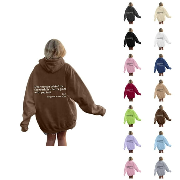 Dear Person Behind Me Hoodies for Women Mental Health Matters Inspirational Positive Hooded Sweatshirt with Pockets