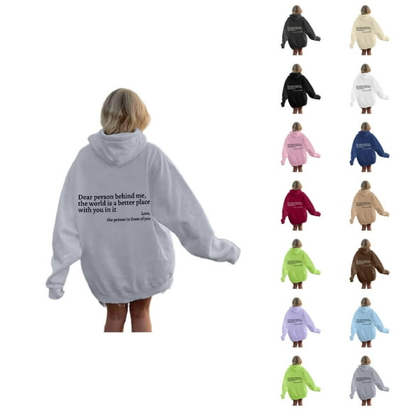 Dear Person Behind Me Hoodies for Women Mental Health Matters Inspirational Positive Hooded Sweatshirt with Pockets