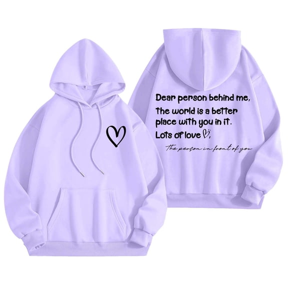 Dear Person Behind Me Jesus Hoodies for Women Fall Winter Long Sleeve Christian Hooded Sweatshirt with Pockets Pullover Tops