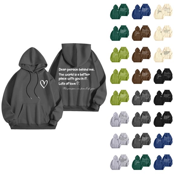 Dear Person Behind Me Jesus Hoodies for Women Fall Winter Long Sleeve Christian Hooded Sweatshirt with Pockets Pullover Tops