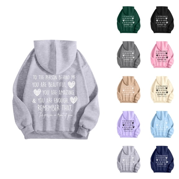 Dear Person Behind Me Sweatshirt for Women 2026 Fall Winter Trendy Inspirational Graphic Sweatshirt with Pockets Pullover Top