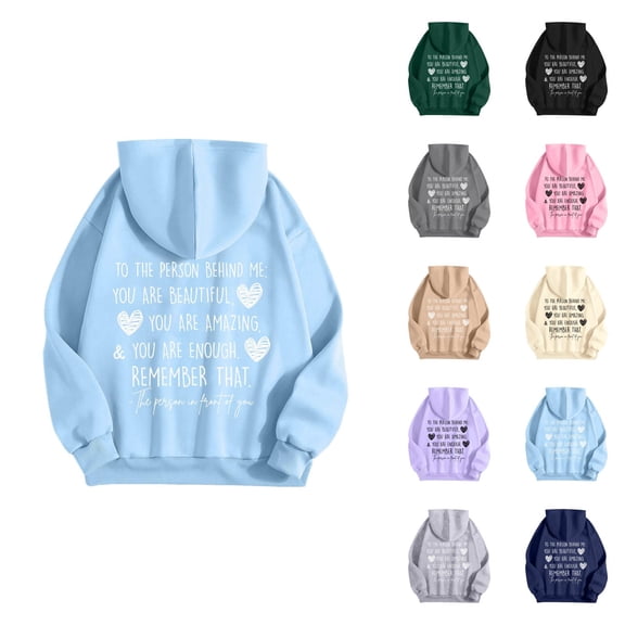 Dear Person Behind Me Sweatshirt for Women 2026 Fall Winter Trendy Inspirational Graphic Sweatshirt with Pockets Pullover Top