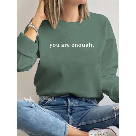 Dear Person Behind Me You Are Enough Hoodie for Women Teen Girls Oversized Aesthetic Graphic Sweatshirt Pullover Top