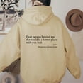 thumbnail image 1 of Dear Person Behind Me,the World Is A Better Place,with You In It,love,the Person In Front Of You,Women's Plush Letter Printed Kangaroo Pocket Drawstring Printed Hoodie Unisex Trendy Hoodies, 1 of 10