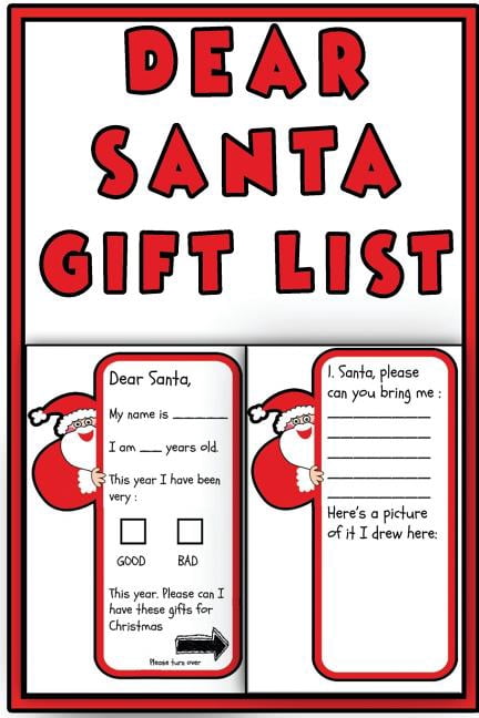 Dear Santa Gift List: Dear Santa Christmas gift list (Paperback)