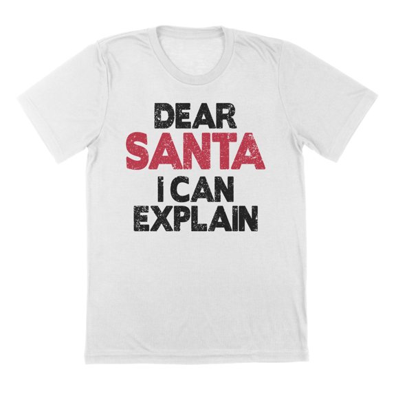 Dear Santa Holiday Christmas Graphic White Mens Cotton T-Shirt