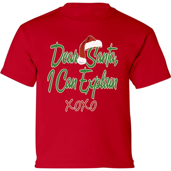 Dear Santa I Can Explain Christmas Graphic Shirt - Merry Christmas Toddler Tees for Kids - Funny Xmas Outfit Toddler Boys Girls T-Shirt Xmas Gifts