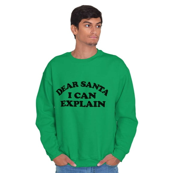 Dear Santa I Can Explain Naughty Xmas Unisex Plus Fleece Graphic Sweatshirt Brisco Brands 3X