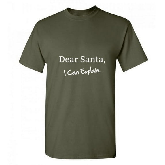 Dear Santa I Can Explain Tshirts for Women and Men, Ugly Holiday Xmax tee Camisas de Navidad Para Mujer Funny Sarcastic T shirt