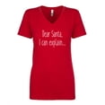 thumbnail image 1 of Dear Santa, I Can Explain Womens V-Neck T-Shirt, 1 of 1