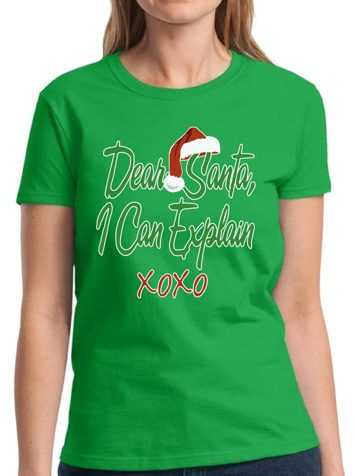 Dear Santa I Can Explain XOXO Christmas Shirt for Ladies S M L XL 2XL 3XL Xmas Graphic Tee