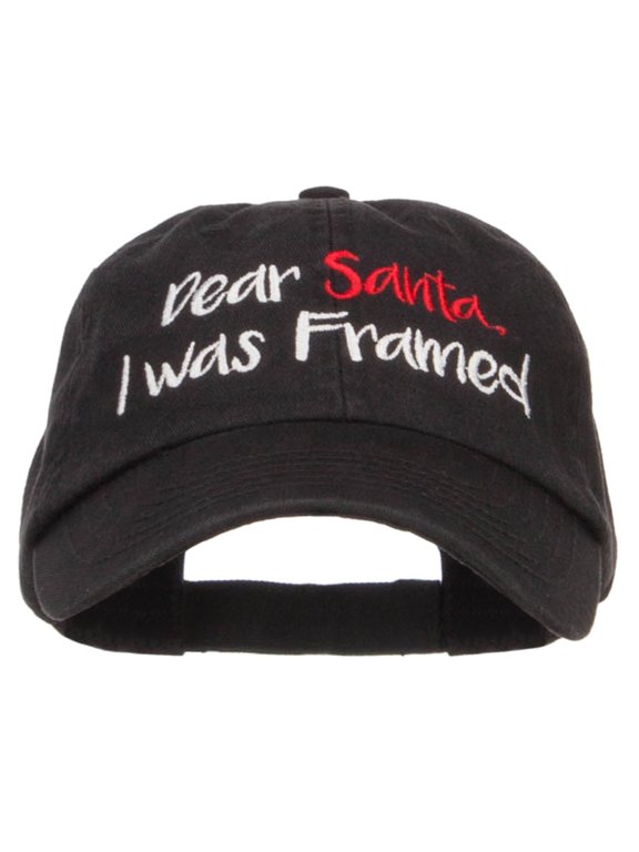 Dear Santa I Was Framed Embroidered Cap - Black OSFM