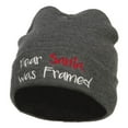 thumbnail image 1 of Dear Santa I was Framed Embroidered Beanie - Dk Grey OSFM, 1 of 5
