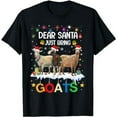thumbnail image 1 of Dear Santa Just Bring Goats Christmas Lights Men WOmen Kids T-Shirt, 1 of 5