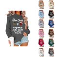 thumbnail image 1 of Dear Santa Just Bring Christmas Sweatshirts for Women 2025 Long Sleeve Crewneck Festive Graphic Sweatshirt Pullover Tops, 1 of 4