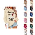 thumbnail image 1 of Dear Santa Just Bring Christmas Sweatshirts for Women 2025 Long Sleeve Crewneck Festive Graphic Sweatshirt Pullover Tops, 1 of 4